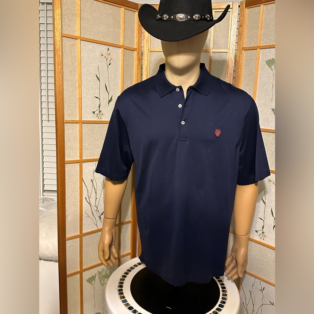 Ralph Lauren Polo Golf men's shirt size large, 100% pima cotton. Navy in color